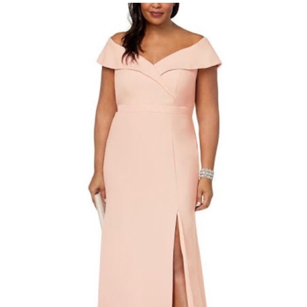 New Xscape off the shoulder pink blush gown 18W